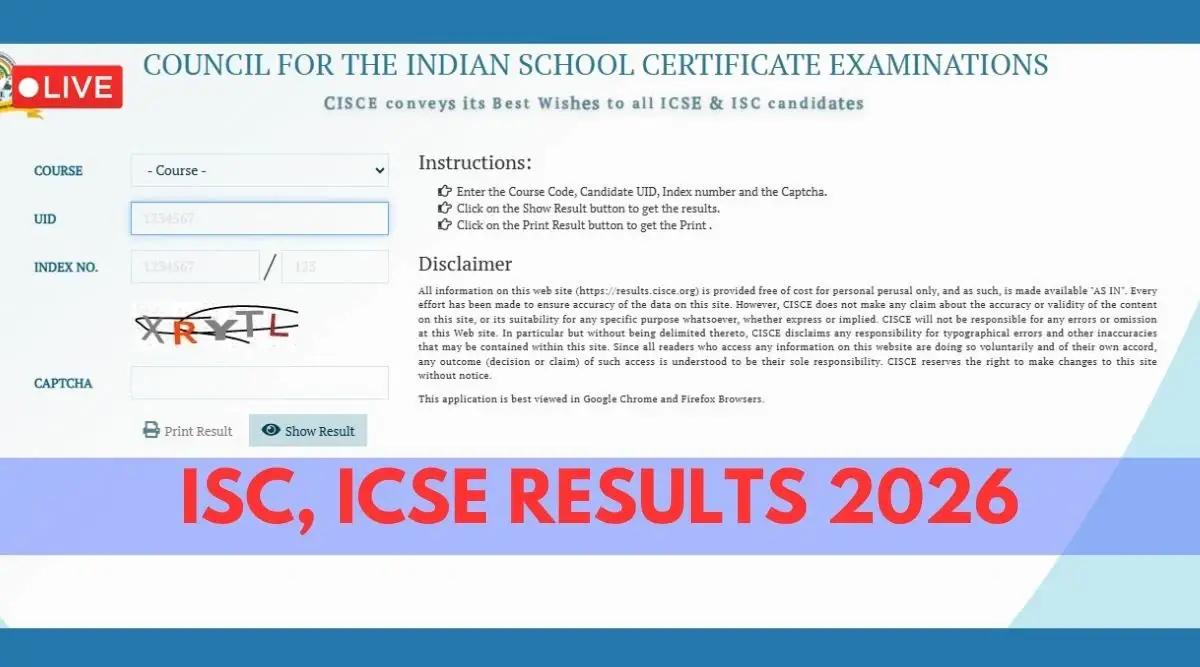 ICSE ISC Result 2026 Results.cisce.org