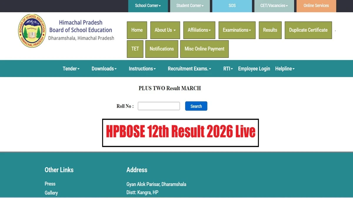 HPBOSE 12th Result 2026