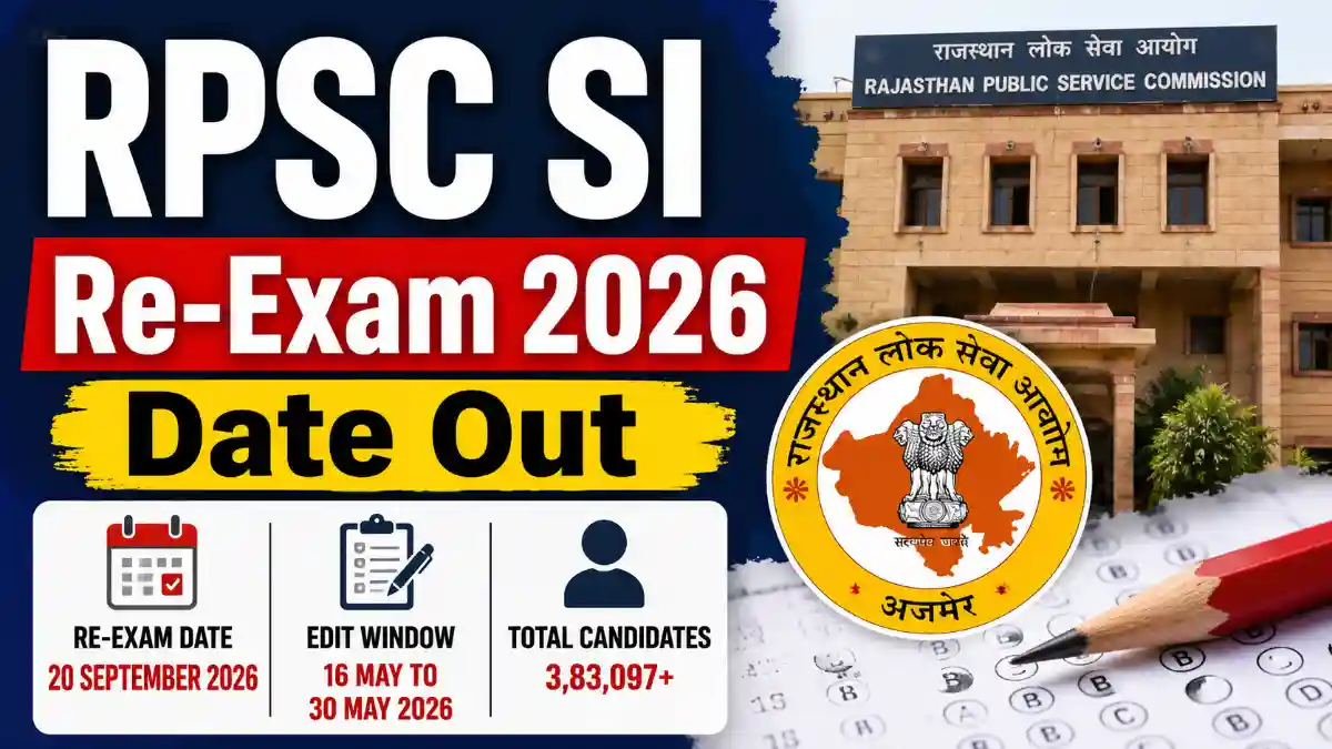 RPSC SI Recruitment-Exam 2026 Date Out